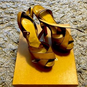 VIVAEVA 160 calf/cuoio heel/platform louboutin size 38.5 preowned